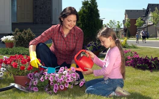 home gardening with family