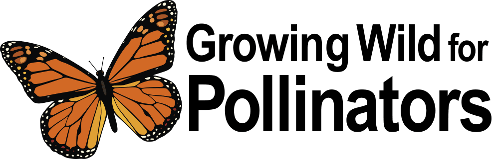 growing wild for pollinators logo featuring a monarch butterfly